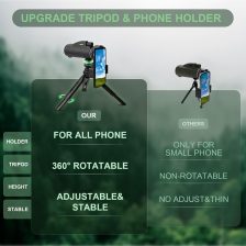 40X60 High Power Monocular Telescope with Smartphone Adapter Tripod Travel Bag, Larger Vision Monoculars for Adults with BAK4 Prism & FMC Lens, Suitable for Bird Watching Hunting Hiking Camping Black - Image 2