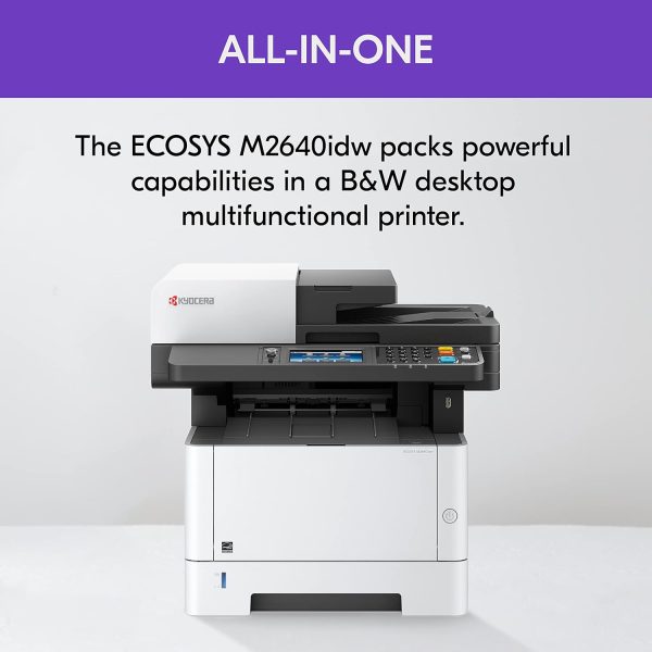 Kyocera ECOSYS M2640idw All-in-One Monochrome Laser Printer Print/Copy/Scan/Fax, 42 ppm, Up To Fine 1200 dpi, Gigabit Ethernet Wireless & Wi-Fi Direct, HyPAS capable, 4.3in Touchscreen Panel, 512 MB - Image 5